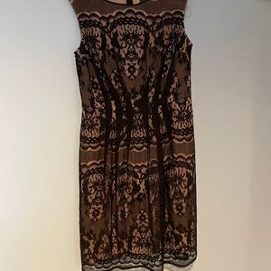 Adrianna Papell Lace black and nude dress never worn